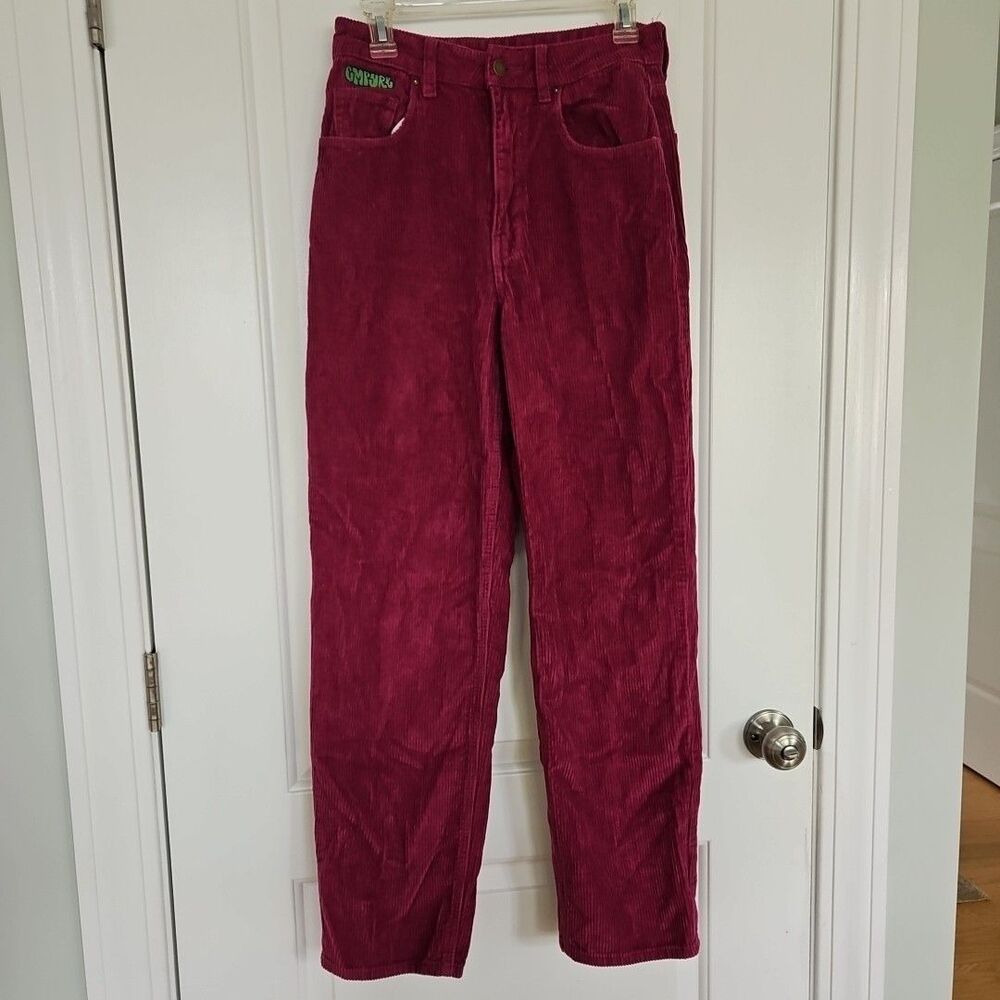 Empyre Tori Corduroy Pants Womens Size A Magenta Wide Leg 100% Cotton Y2K Retro